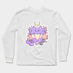 Kawaii Pastel Goth Cute Creepy 3 Headed Dog Long Sleeve T-Shirt